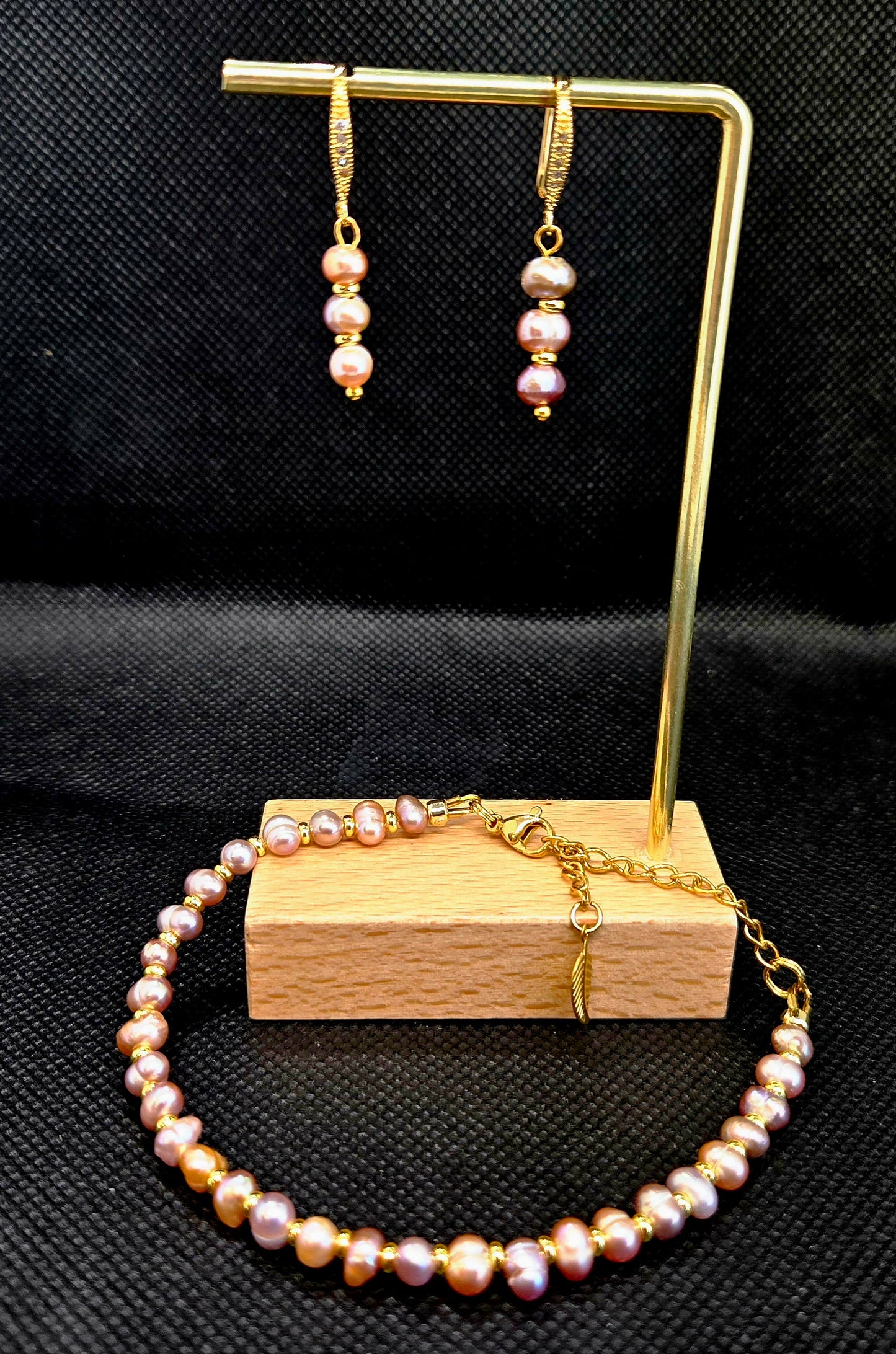 Bracelet Perles d'eau douce Rose/Orangé