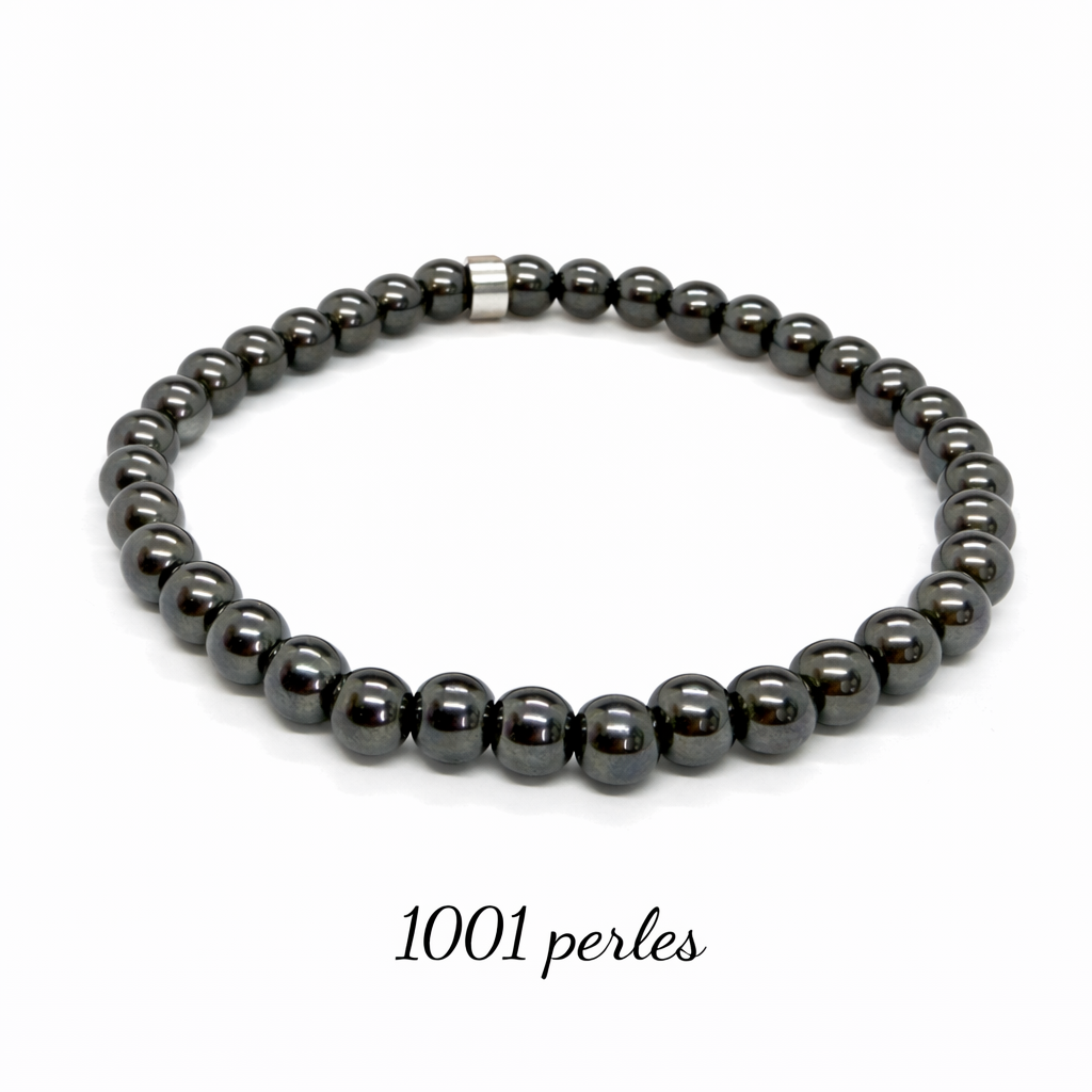 Bracelet homme en hématite – perles 6 mm