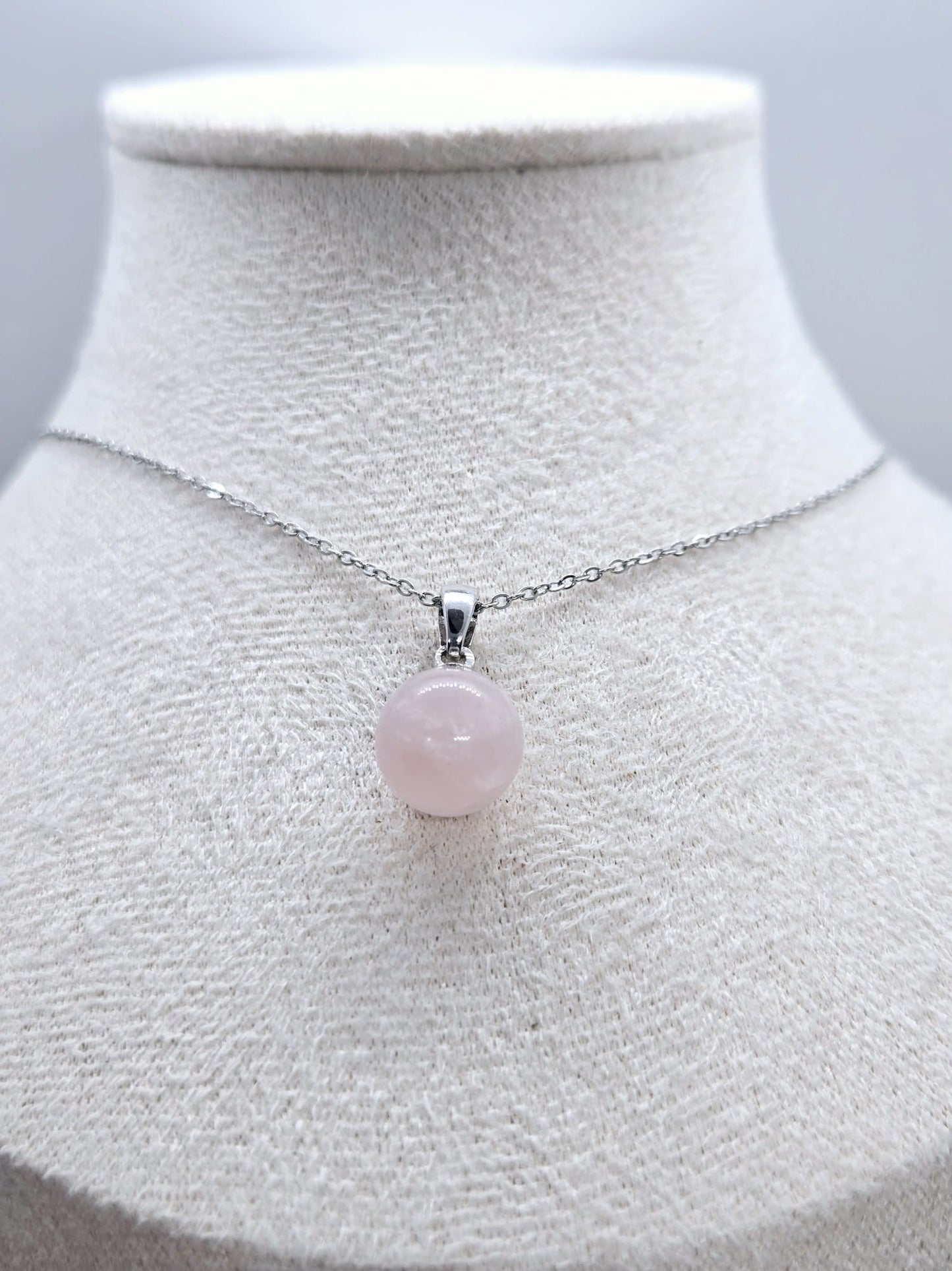 Collier en quartz rose