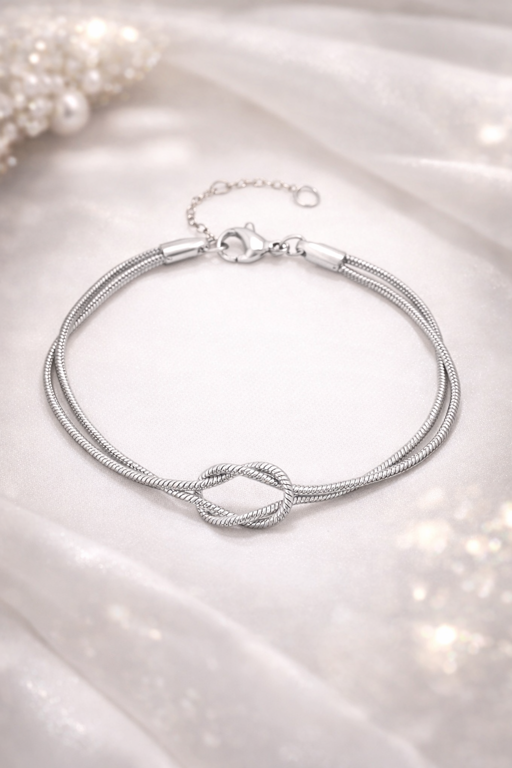 Bracelet argenté noeud Acier inoxydable