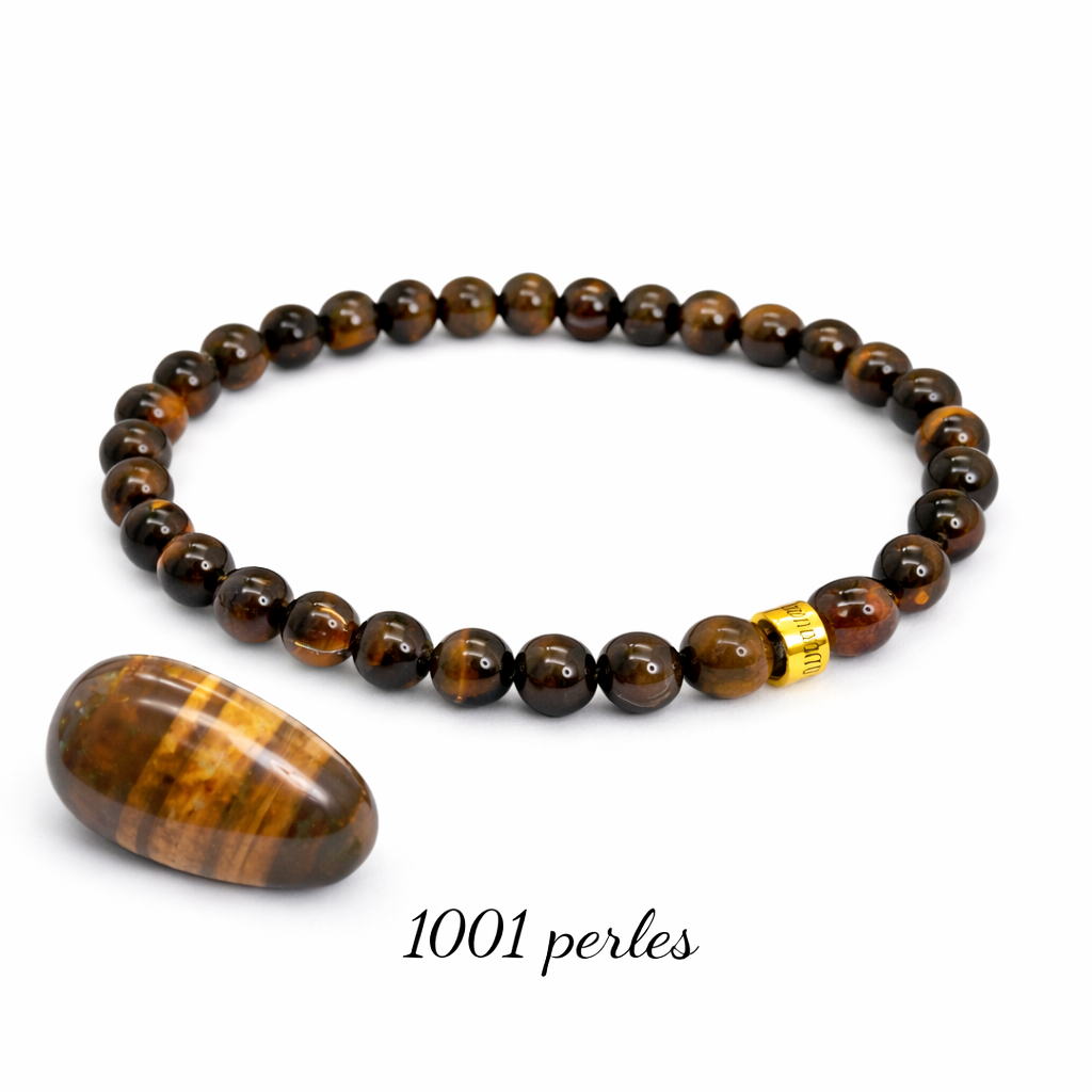 Bracelet homme en œil de tigre – perles 6 mm