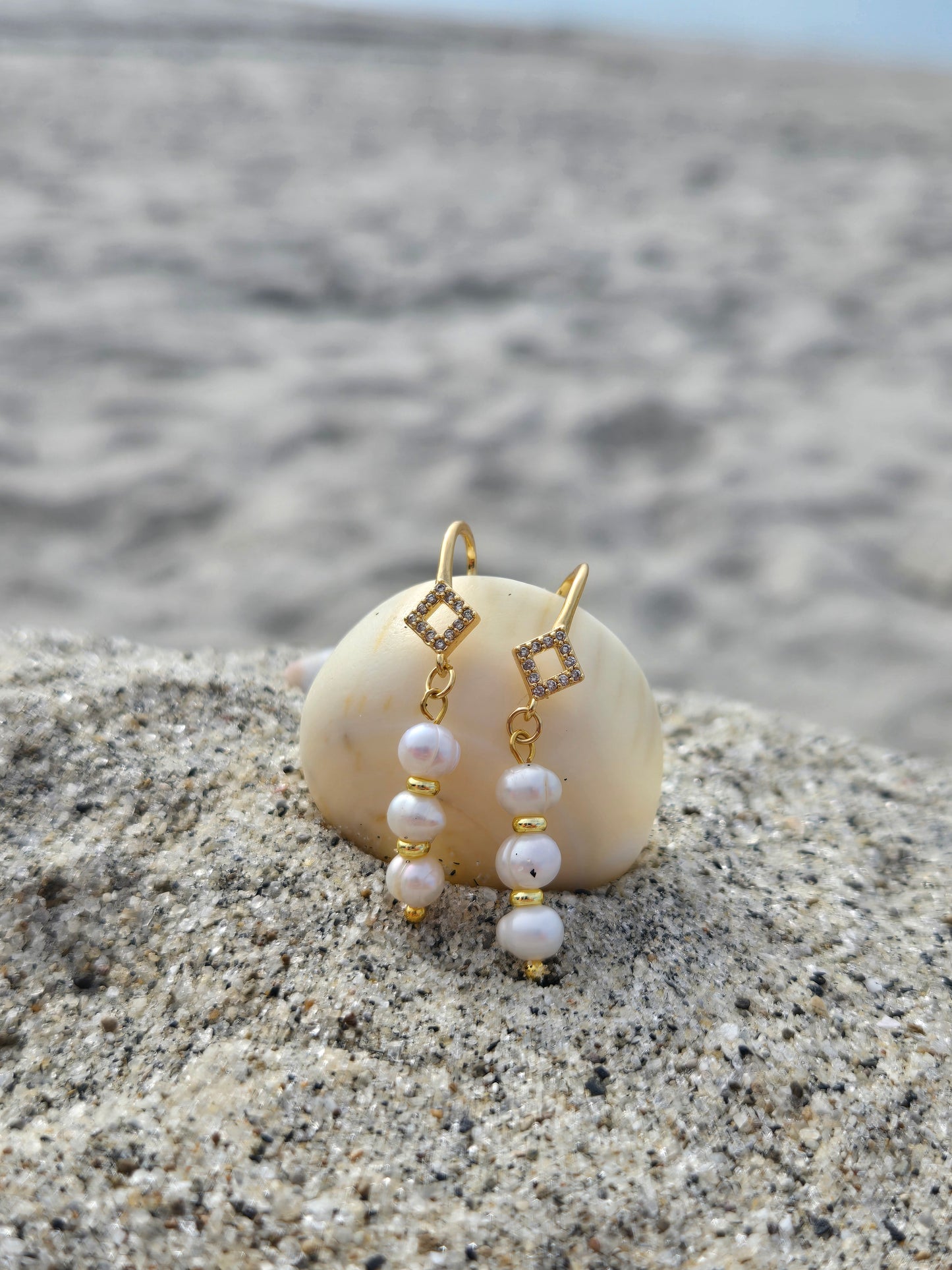 Boucles d'oreilles en perles d’eau douce