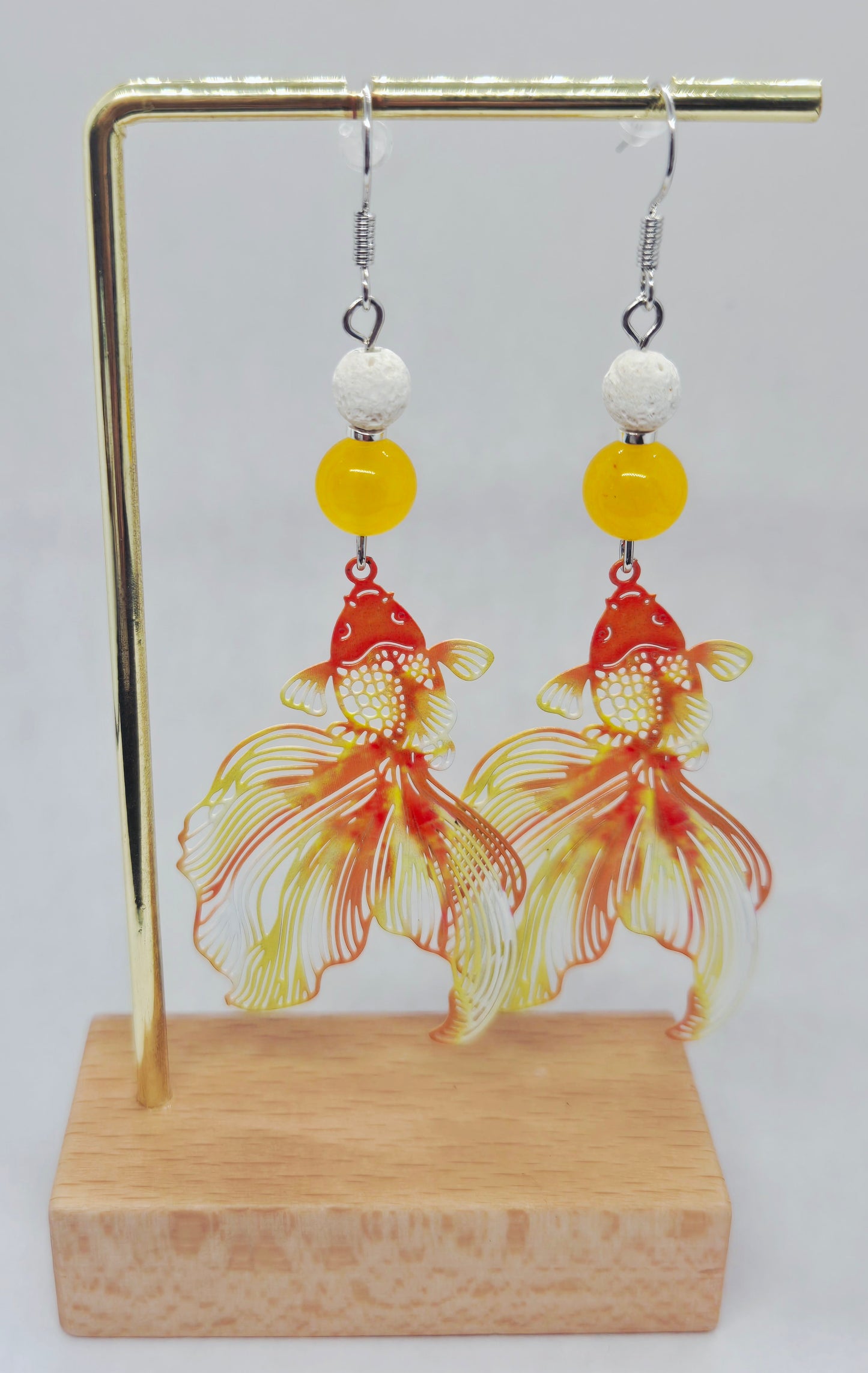 Boucles d'oreilles poisson orange