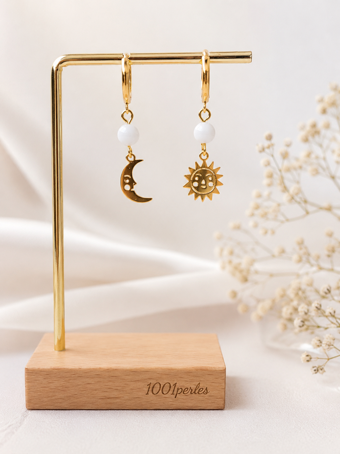 Boucles d'oreilles Soleil et Lune