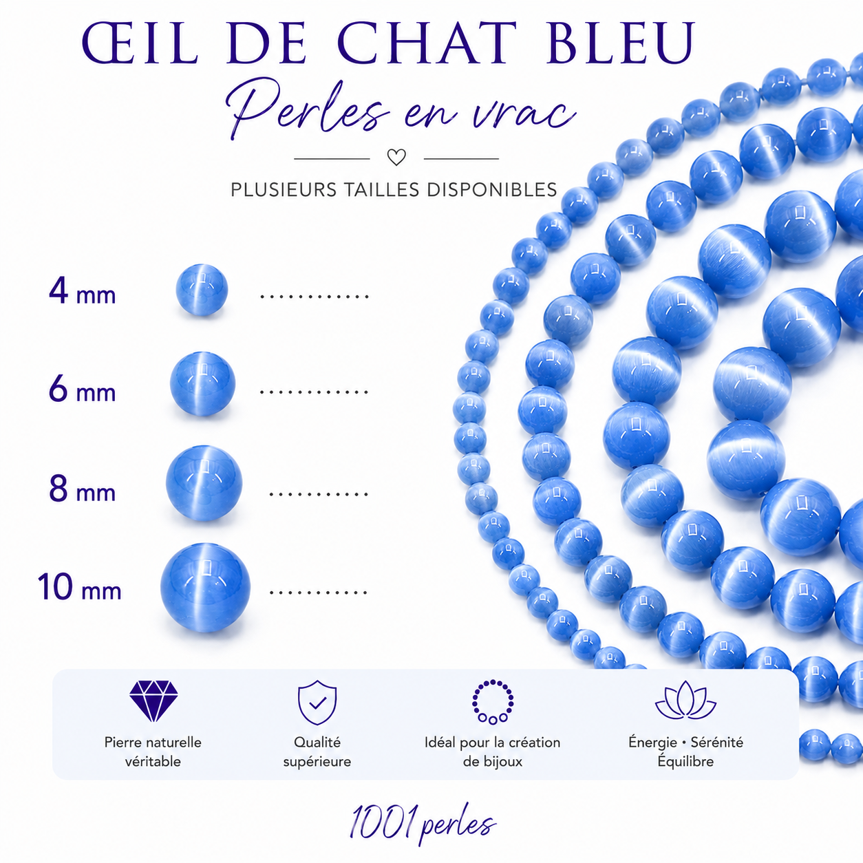 Oeil de chat bleu en vrac