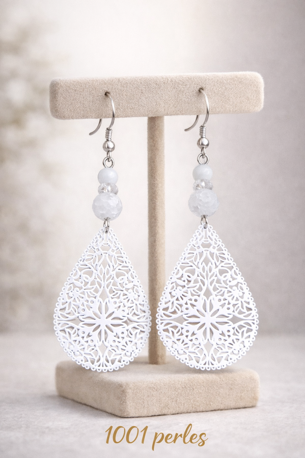 Boucles d'oreilles Dentelle blanche