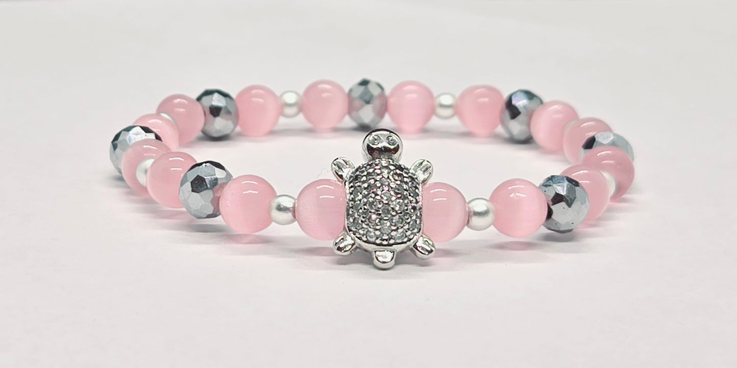 Bracelet enfant Tortue Rose