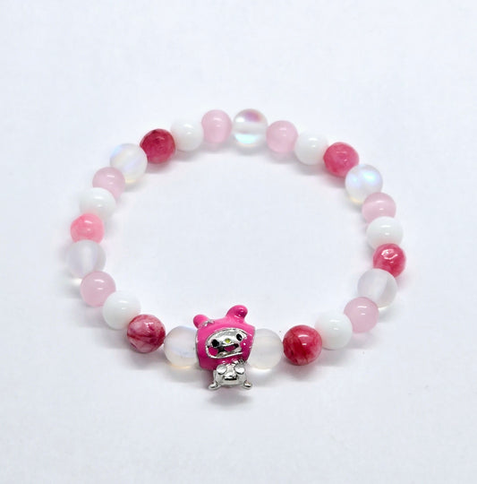 Bracelet enfant bonhomme rose