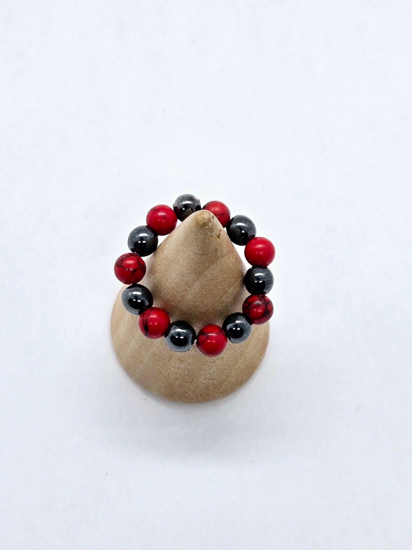 Bague Hématite-Howlite