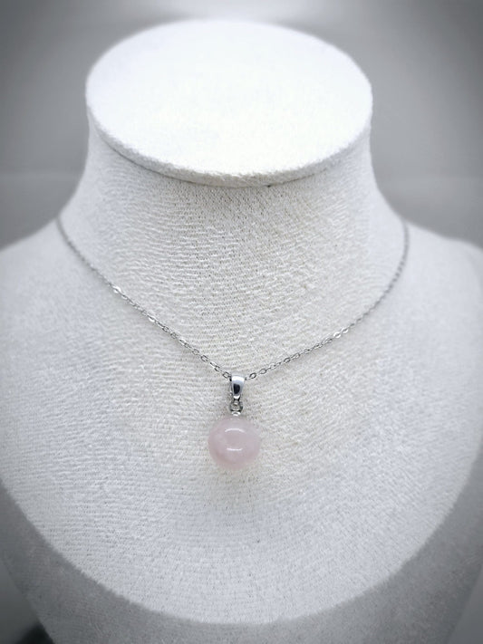 Collier en quartz rose