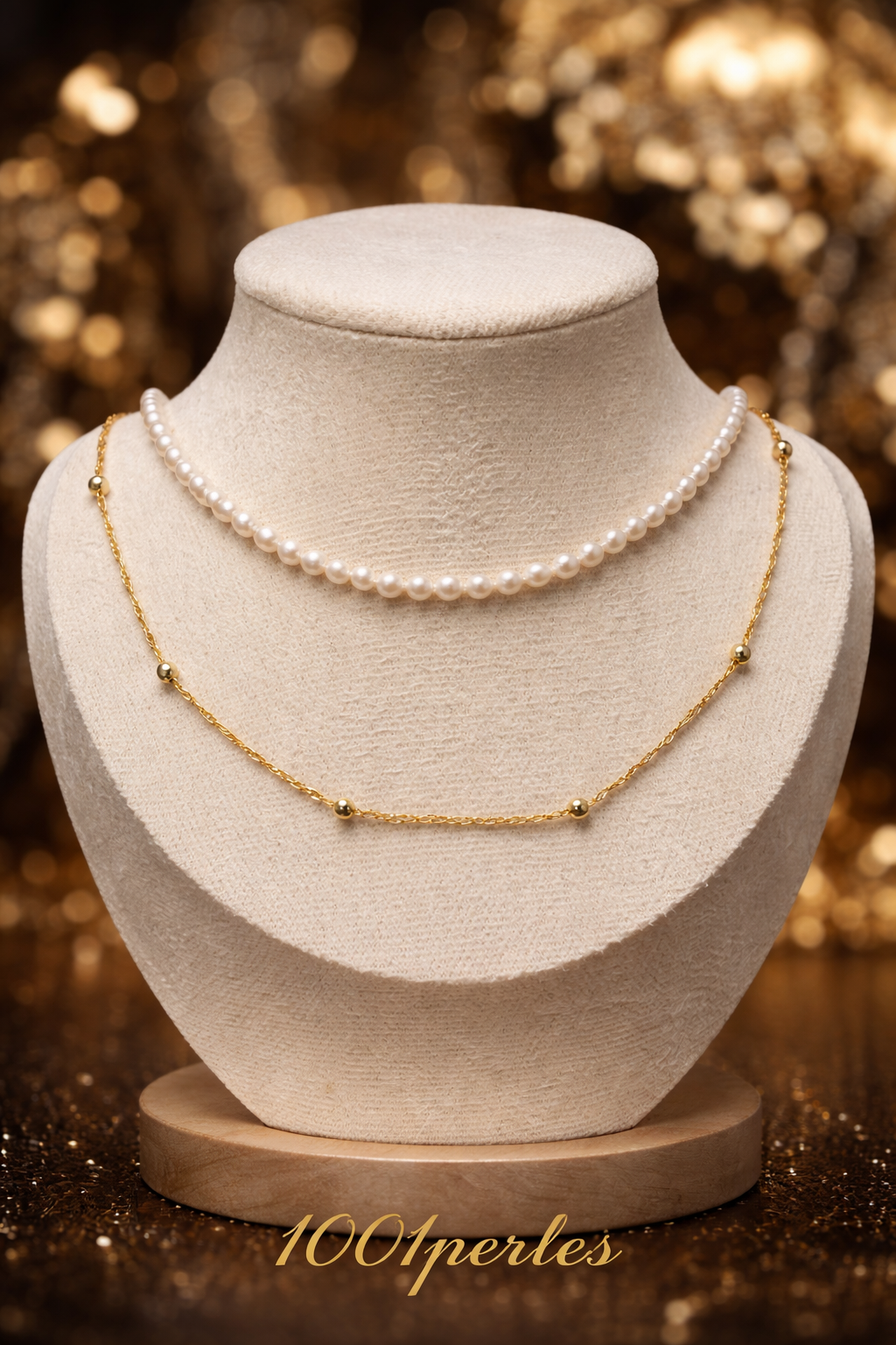 Double freshwater pearl necklace