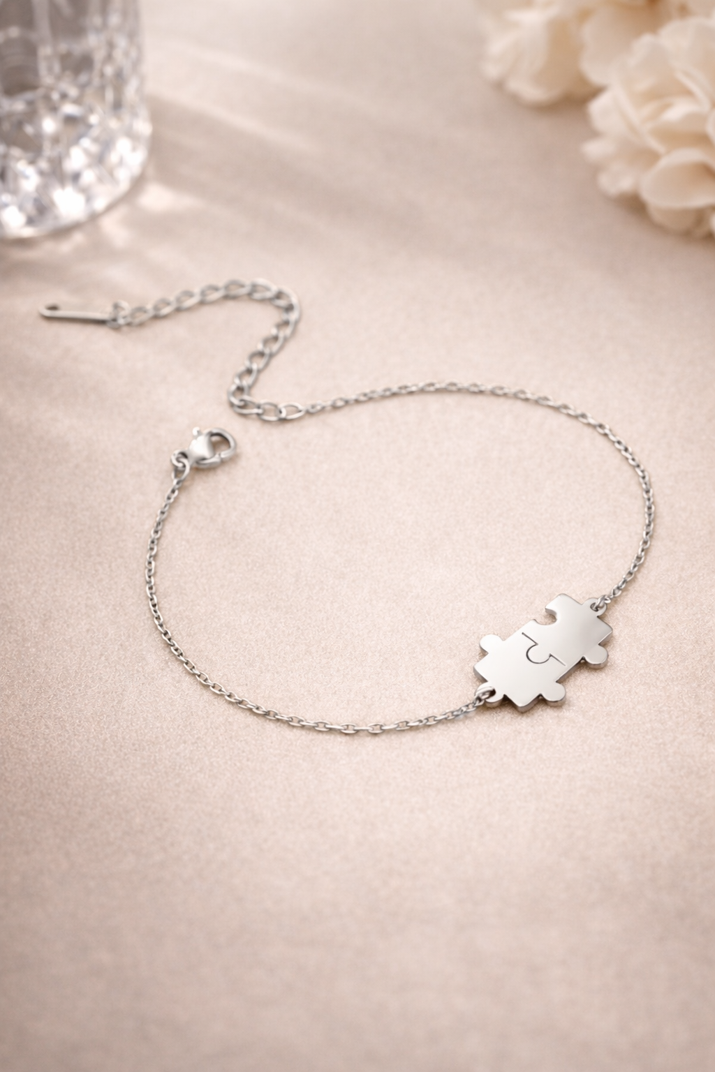 Bracelet casse tête Argenté en acier inoxydable 