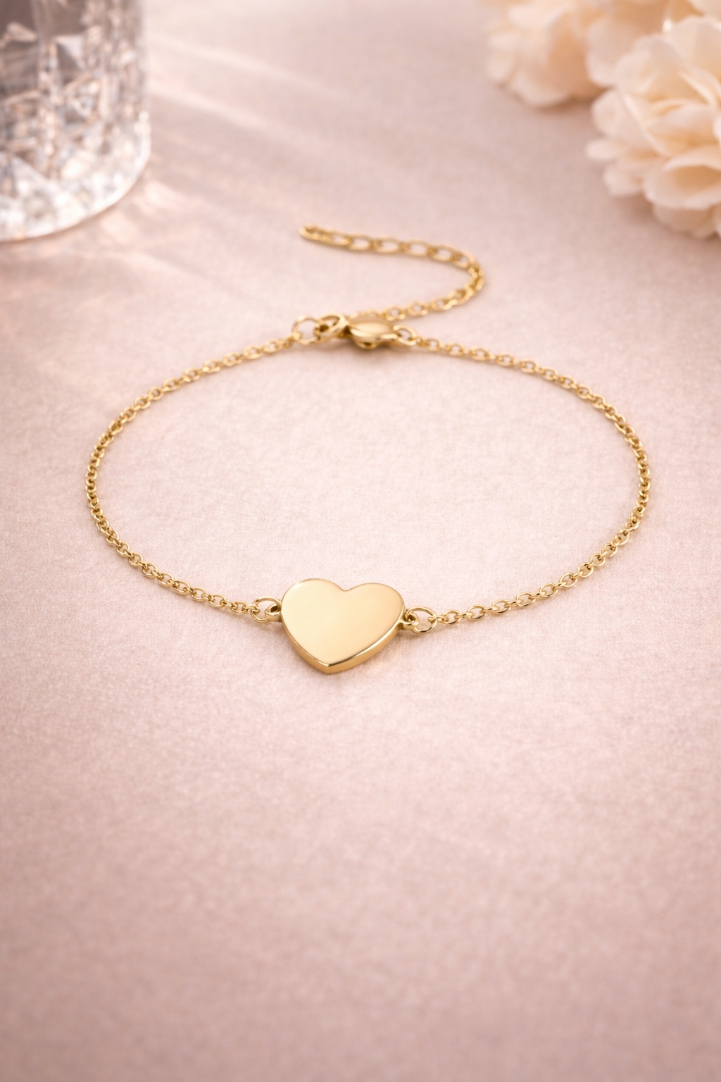 Bracelet cœur or acier inoxydable 