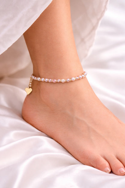 Bracelet en perles d’eau douce rosée, bijou délicat et élégant fabriqué au Québec