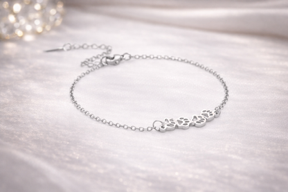 Bracelet patte de chien acier inoxydable argenté 