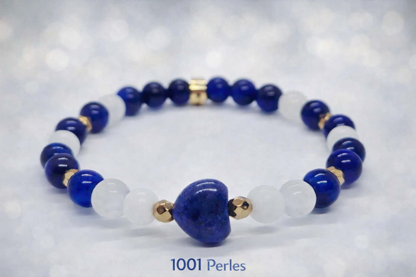 Bracelet Cœur bleu contre le cancer pédiatrique 

