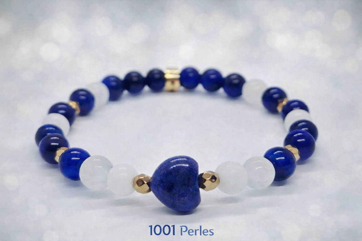 Bracelet Cœur bleu contre le cancer pédiatrique 
