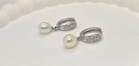 Boucles d’oreilles en perles d’eau douce rose – Acier inoxydable
