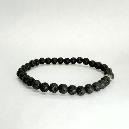 Bracelet Homme – Pierre de Lave 6 mm