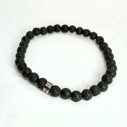 Bracelet Homme – Pierre de Lave 6 mm