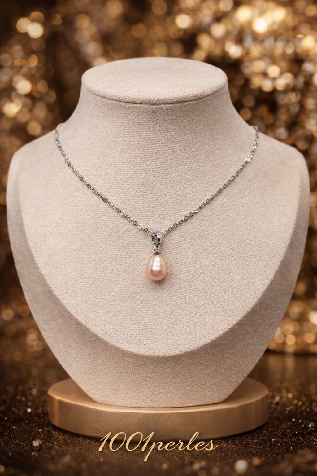 Collier perle d'eau douce Rose/Orangé