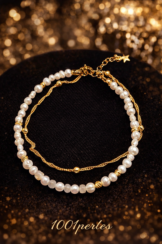 Double freshwater pearl bracelet