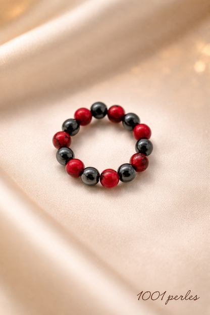 Hematite-Howlite Ring