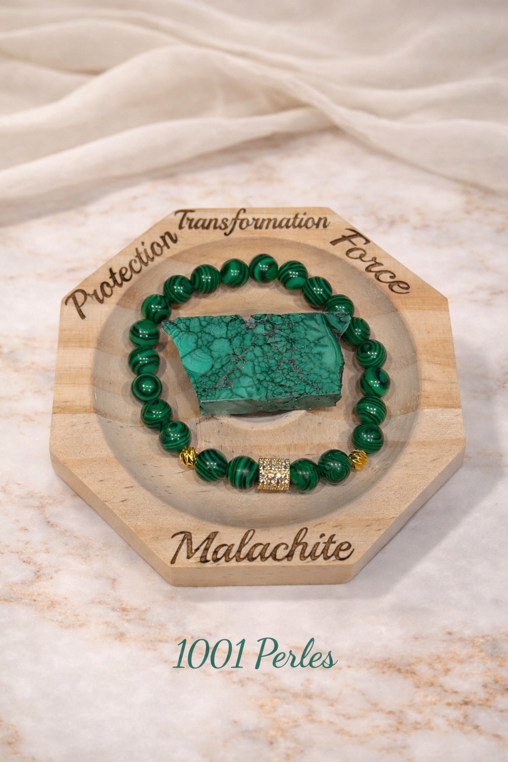 Bracelet Malachite – et son présentoir