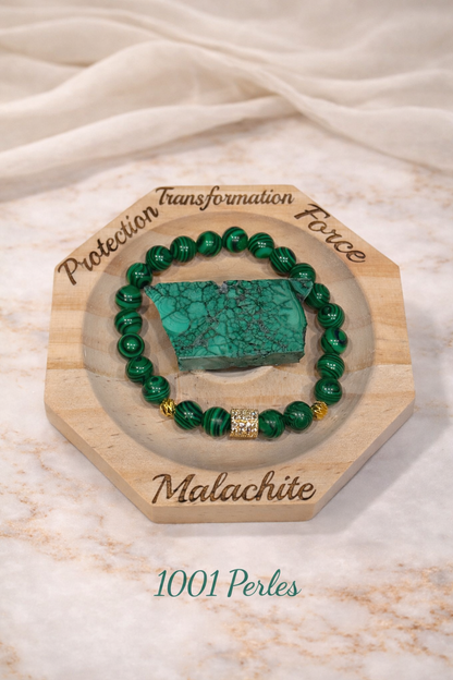 Bracelet Malachite – et son présentoir