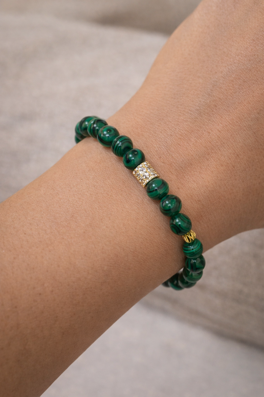 Bracelet Malachite – et son présentoir