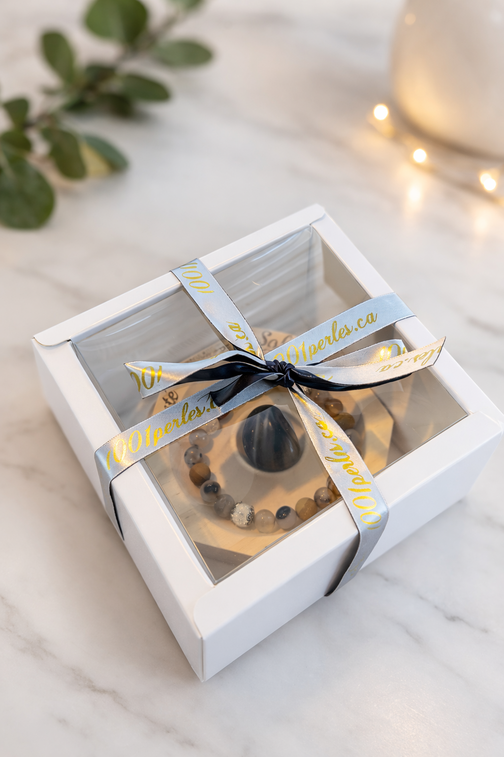 Bracelet Éclat – Agate fumée & Jaspe naturel