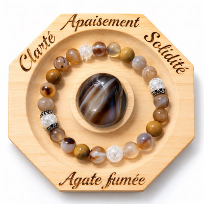 Bracelet Éclat et sa pierre d’agate fumée