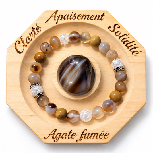 Bracelet Éclat et sa pierre d’agate fumée