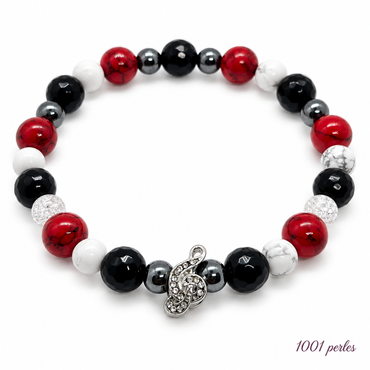 Bracelet Clé de sol sur fond blanc – 1001 perles