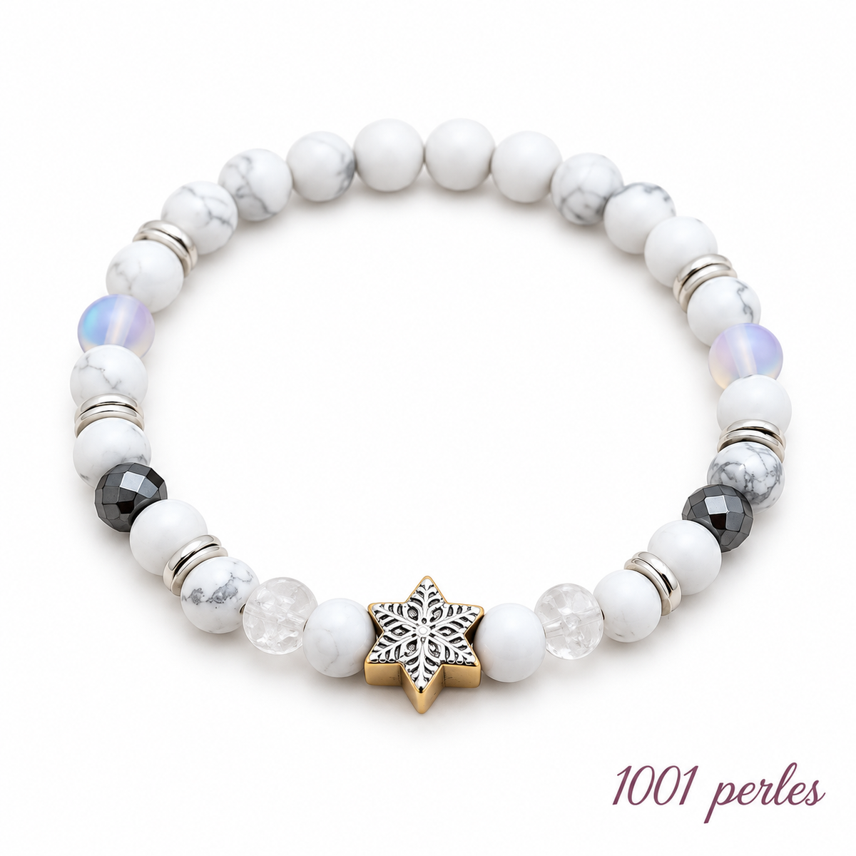 Bracelet Étoile sur fond blanc – 1001 perles