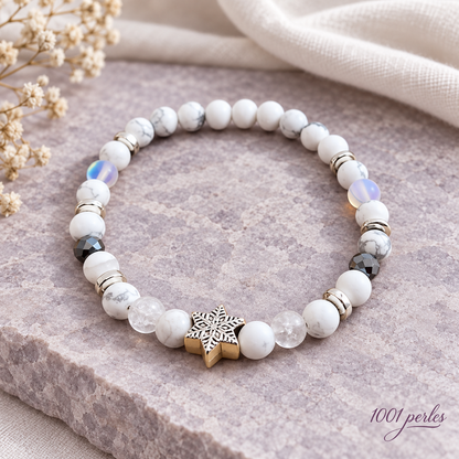 Bracelet Étoile sur pierre lavande – 1001 perles