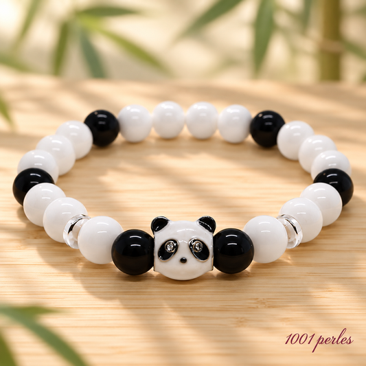 Bracelet Panda adulte sur bambou – 1001 perles