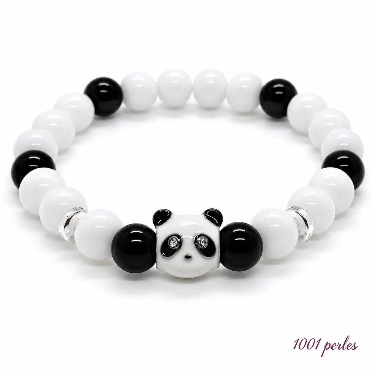 Bracelet Panda adulte sur fond blanc – 1001 perles