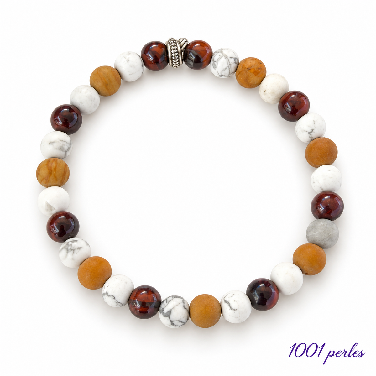 Bracelet Sahara sur fond blanc, signature 1001 perles