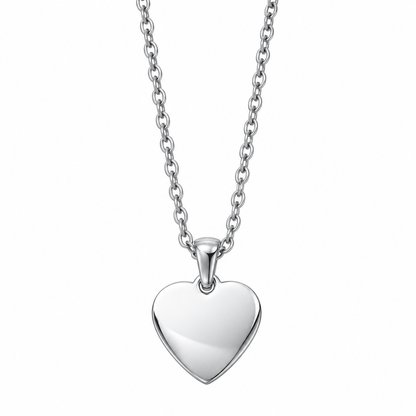 Collier cœur finition argent