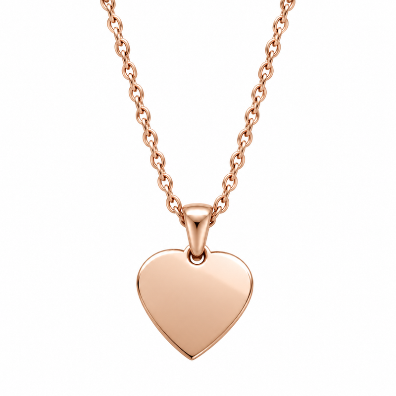 Collier cœur finition or rose