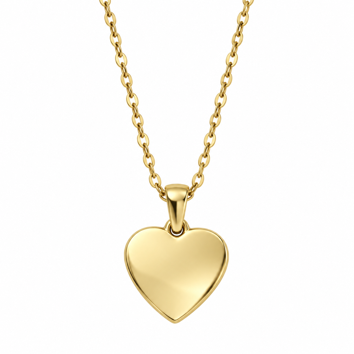 Collier cœur finition or