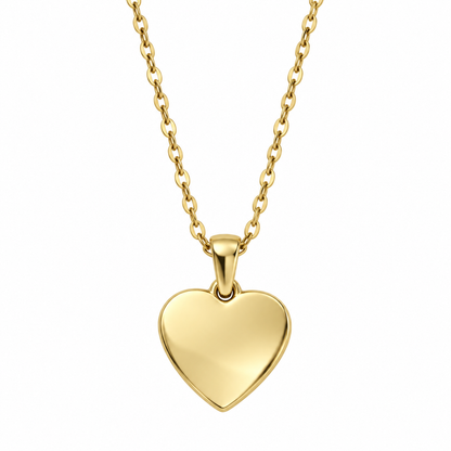 Collier cœur finition or