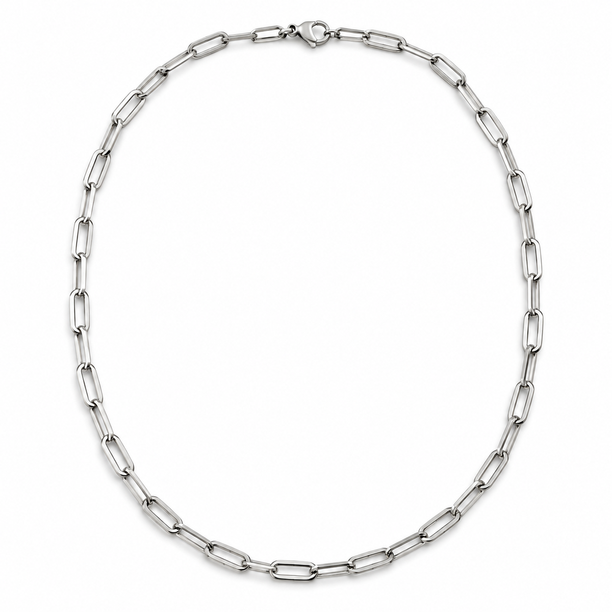 Chaîne à maillons allongés en acier inoxydable — Argent