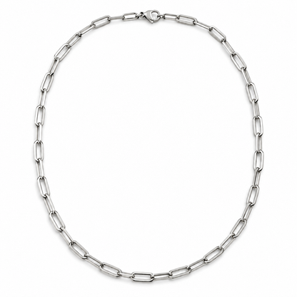 Chaîne à maillons allongés en acier inoxydable — Argent