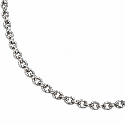 Détail des mailles de la chaîne standard en acier inoxydable — Argent