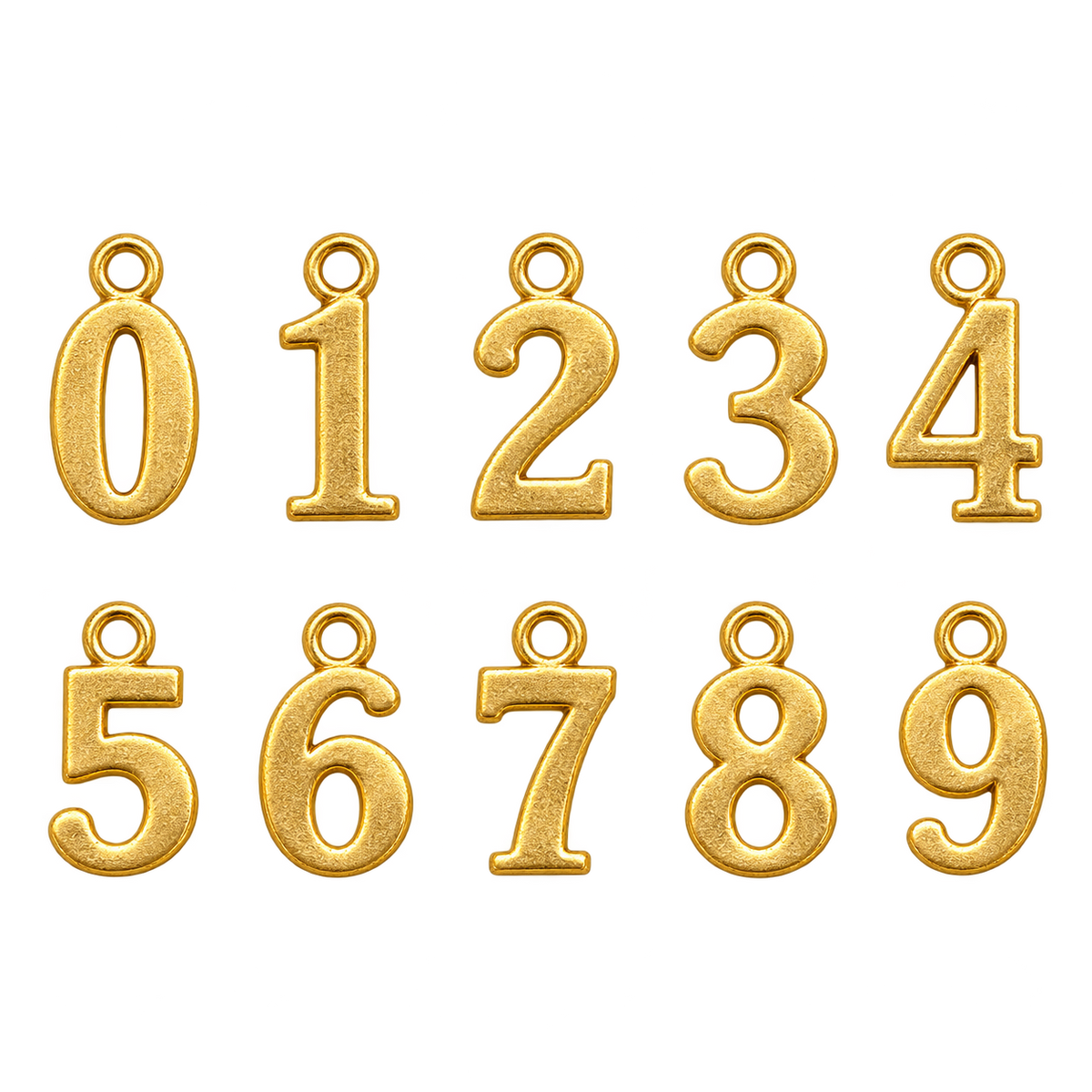 Breloques chiffres de 0 à 9 — Or