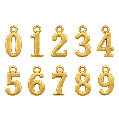 Breloques chiffres de 0 à 9 — Or