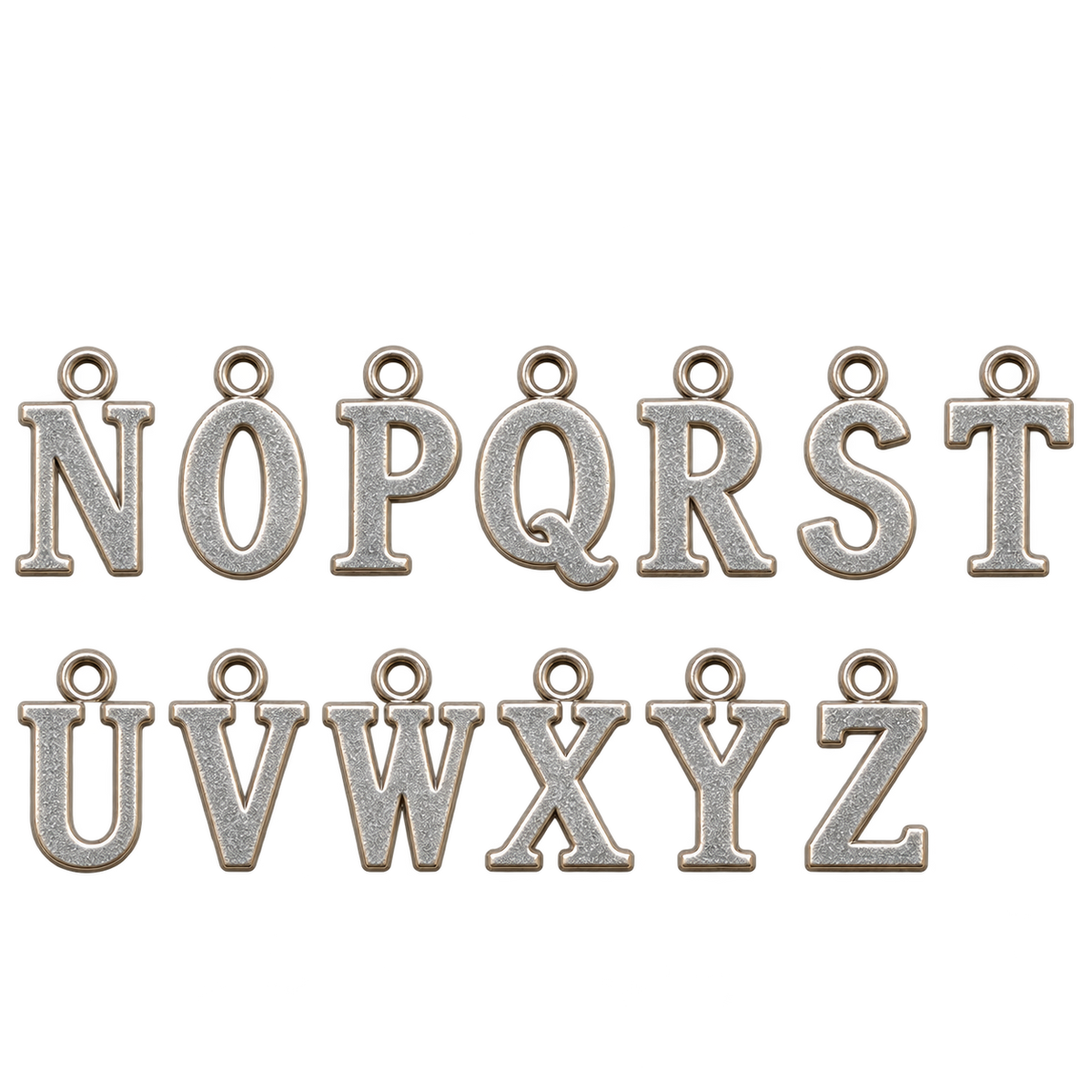 Breloques lettres argentées — N à Z