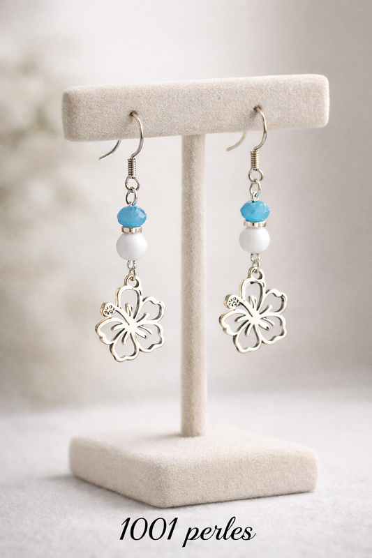 Boucles d'oreilles Hibiscus
